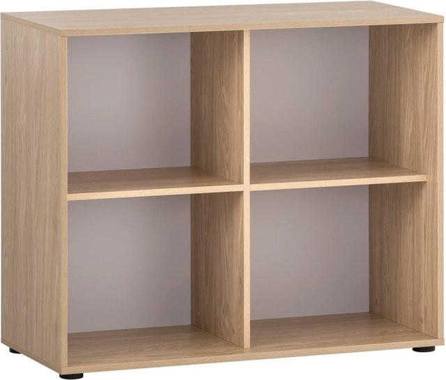PROREGAL Aktenregal Swan Large mit 4 Fächern in Eiche und Weiß, H x B x T: 84 x 100 x 41 cm - Bild 1