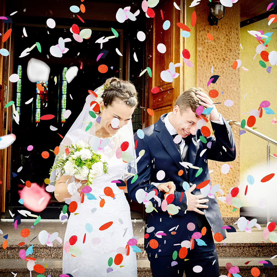 Biologisch abbaubares Papierkonfetti in Mehrfarbig, Weiß, Blau und Rosa für Hochzeit, Geburtstag oder Babyparty, 30 g - Bild 3