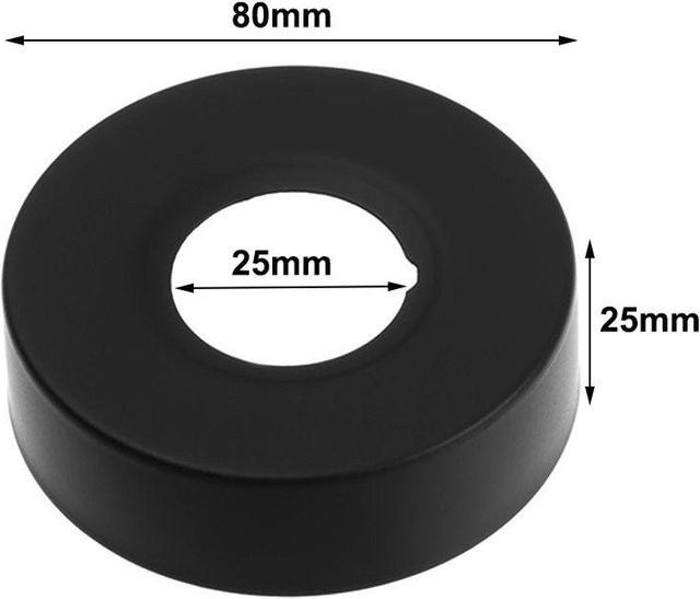 Liuiaoyua78 Wandflansch Abdeckung für Edelstahl Duscharmaturen in Schwarz, B/T/H: 8,0 x 2,5 x 2,5 cm - Bild 1