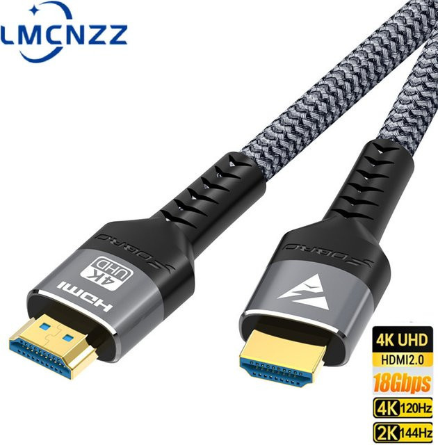 LMCNZZ HDMI 2.0 Kabel für 4K @ 60Hz mit HDR und eARC, Hochgeschwindigkeits-Adapter für PC, Laptop, TV Box und PS5 - Bild 1