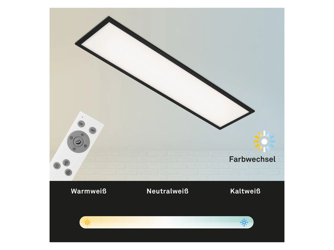 BRILONER LED Decken-Panel in Schwarz mit dimmbarer Farbtemperatursteuerung und Fernbedienung - Bild 2