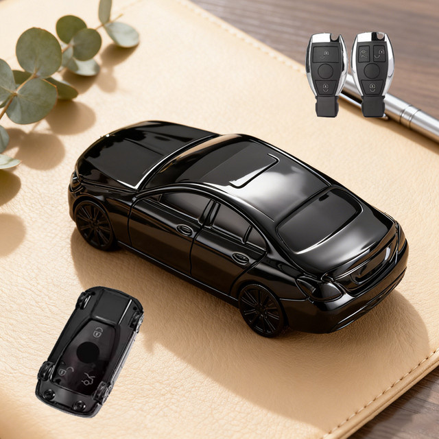 ICAR Autoschlüssel Abdeckung in Schwarz für Mercedes Benz A B C E Klasse GLS GLA GLK GLC CLS CLA AMG W204 W205 W212 W463 W176 - Bild 1