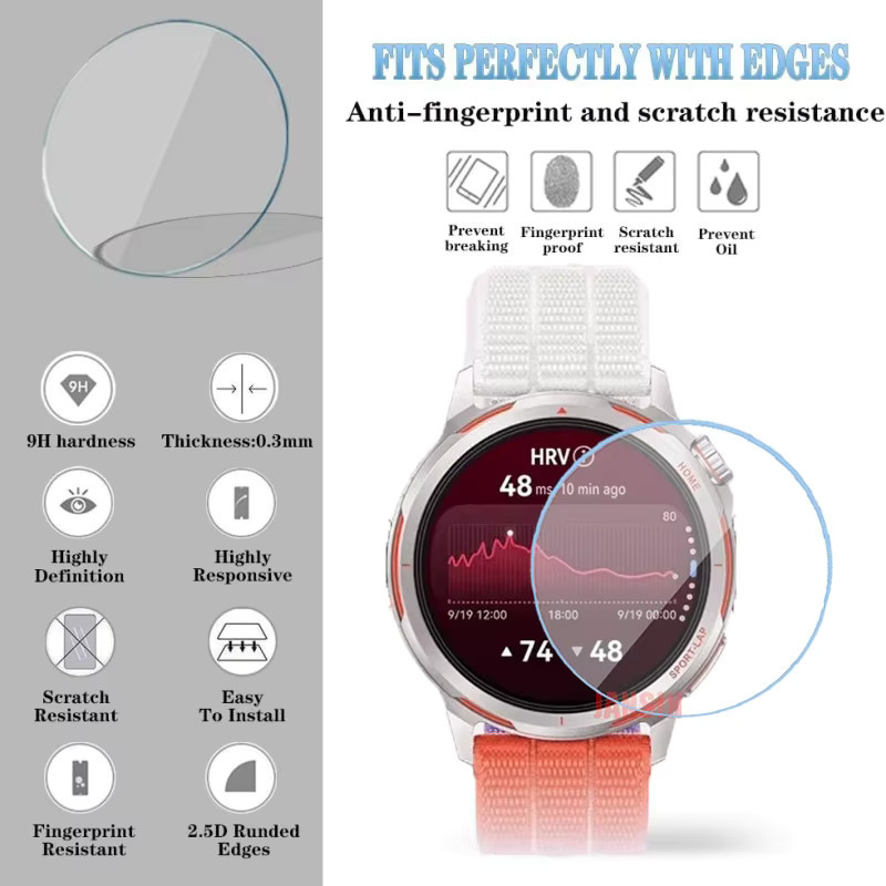 Displayschutzfolie Huawei Watch GT Runner 2, Gehärtetes Glas, Transparent - Bild 2
