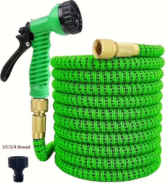Flexibler Gartenschlauch aus Latex in Grün für die Gartenbewässerung und Autowäsche - Bild 1