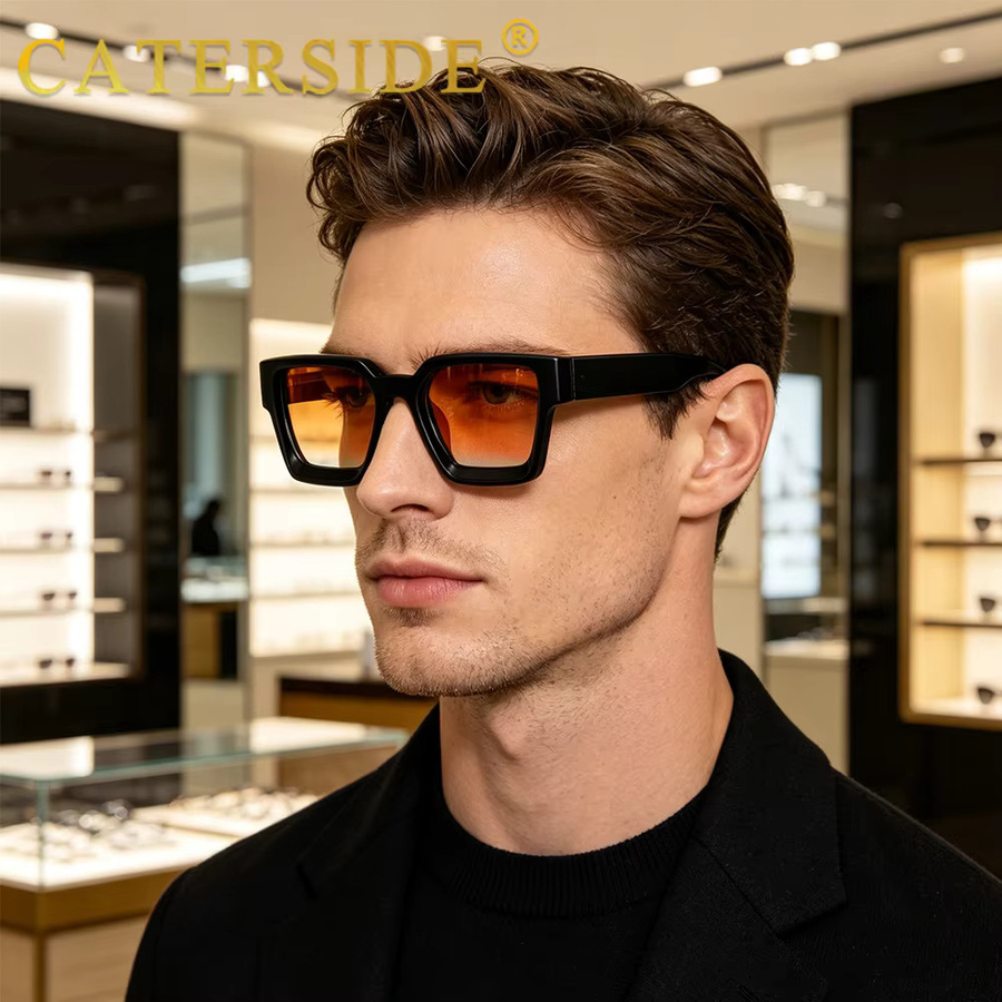 CATERSIDE Sonnenbrille, Unisex, Vollrand, quadratisch, Schwarz, Kunststoff - Bild 3