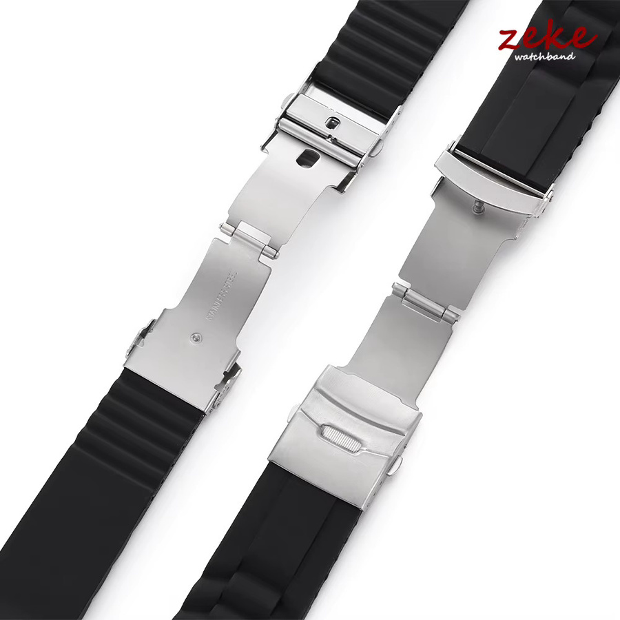 crazyband Uhrenarmband Silikon, gebogenes Endarmband, Faltschließe, Unisex - Bild 2