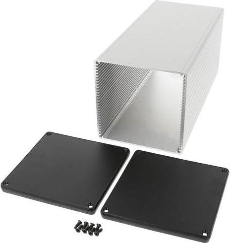 Hammond Electronics Universal-Gehäuse 1455NS2202 aus extrudiertem Aluminium in Silber und Transparent, B/T/H: 22,0 x 10,3 x 10,3 cm - Bild 1
