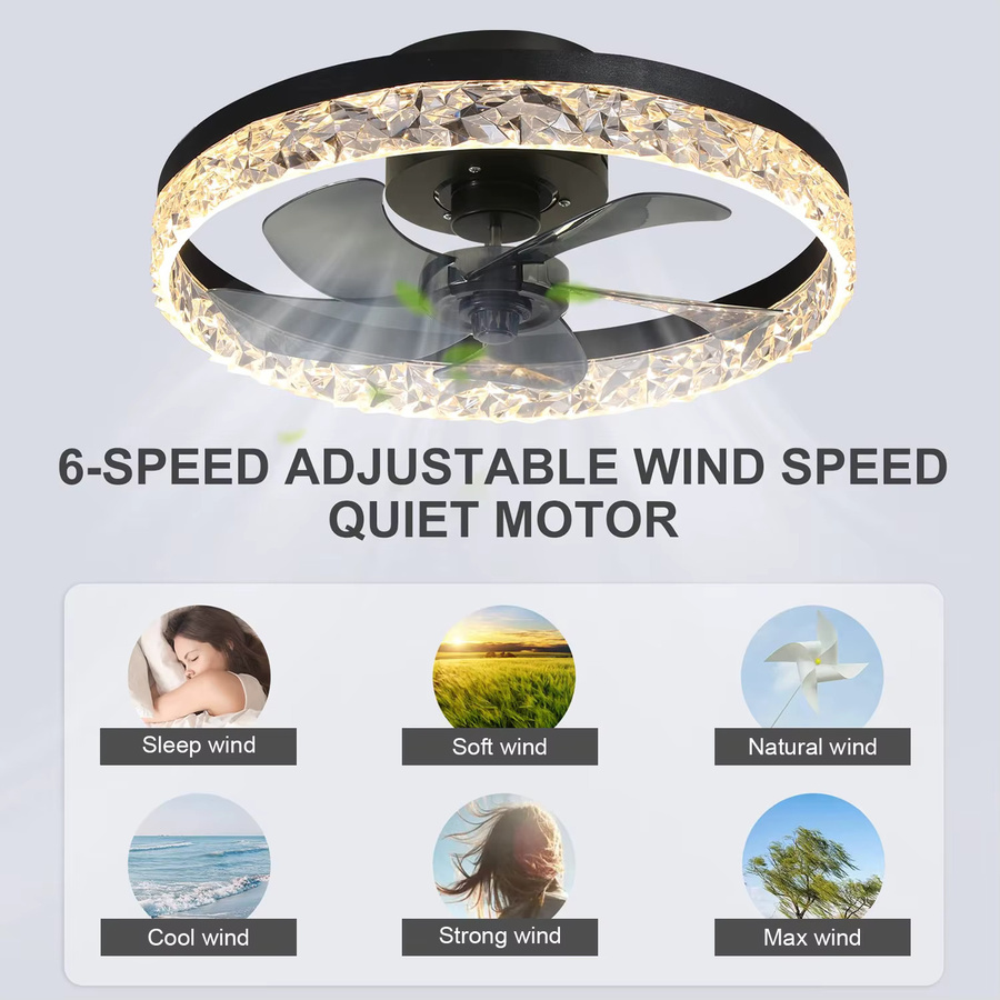 Smart Home Deckenventilator mit Licht von IRALAN für Wohnzimmer und Arbeitszimmer, geräuscharmer Ventilator mit Timer, Dimmer und CCT-Funktion - Bild 4