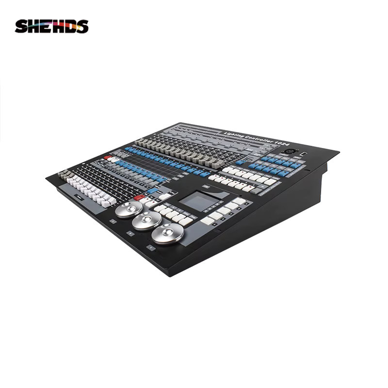 SHEHDS DMX-Konsole mit 1024 Kanälen und Flightcase in Schwarz für professionelle Bühnenlichtsteuerung - Bild 3