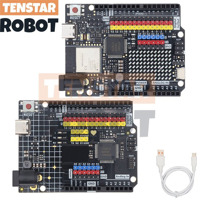 TENSTAR ROBOT UNO R4 Minima Typ-C USB ESP32-S3 WIFI Edition Development Board Kompatibler Programmier-Lernsteuerung in Schwarz - Bild 1