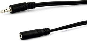 E+P Elektrik Stereo-Verlängerungskabel mit 3,5 mm Jack in Schwarz, Länge: 1,5 m - Bild 1