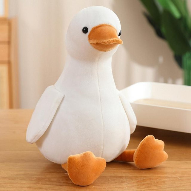Große Gelbe Ente und Weiße Gans Puppe Stofftier Plüschtier, weiß - Bild 1