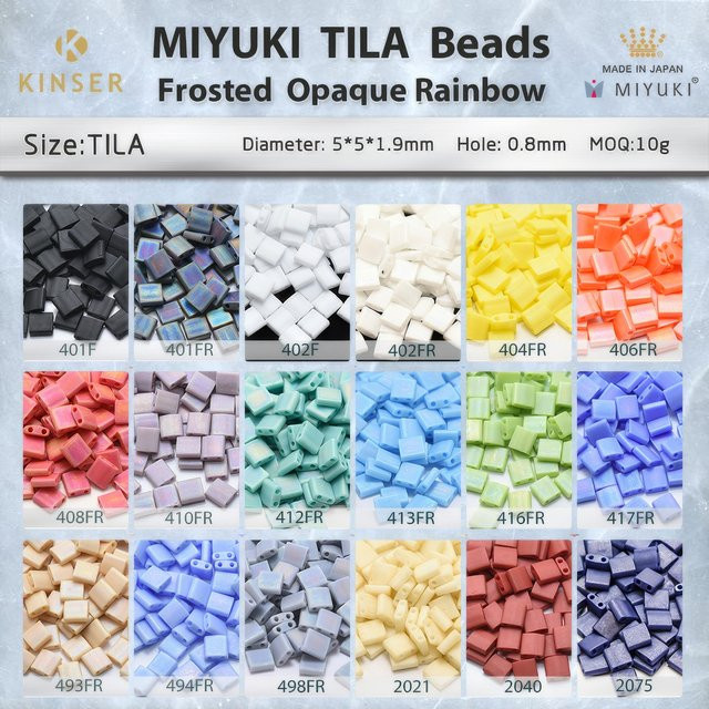 MIYUKI TILA Perlen, Regenbogen, Frosted, Unisex - Bild 1