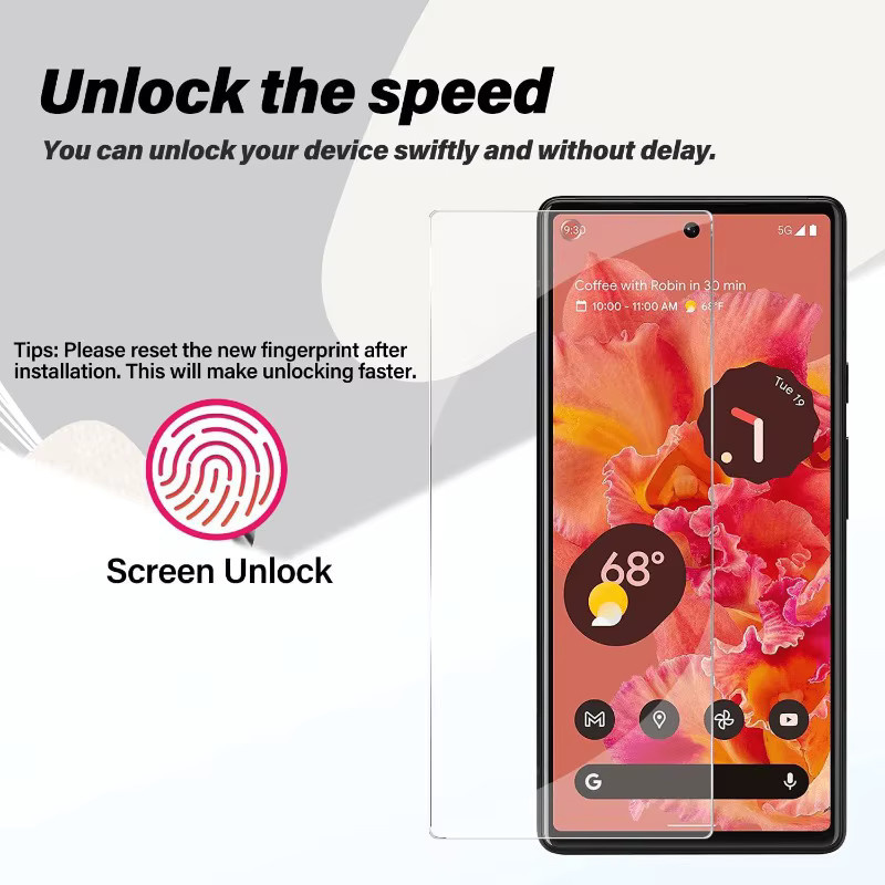 2 Stück HKSN Full Cover Displayschutzfolie aus gehärtetem Glas für Google Pixel 9 Pro XL 8 8A 7 7A 6 6A 5 4a in Transparent - Bild 3