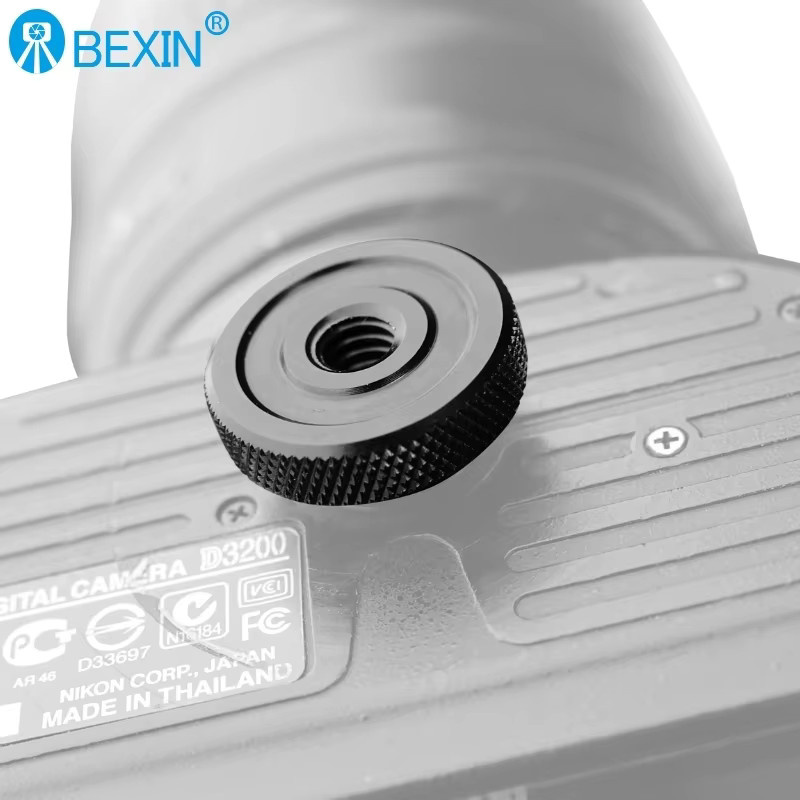 BEXIN Kameraschraube 1/4 bis 1/4 Zoll Adapter für Stativ und Blitzlampenhalterung, Schwarz - Bild 4