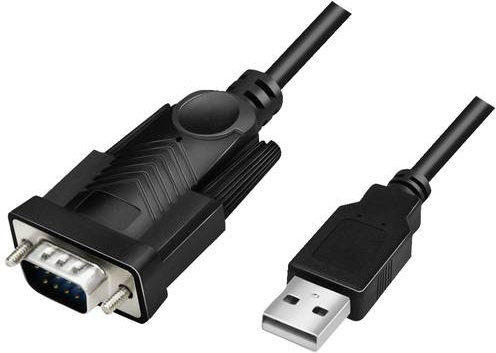 LogiLink Serieller USB 2.0 auf D-SUB 9-pol Stecker Adapter, Schwarz, Länge: 1,5 m - Bild 1