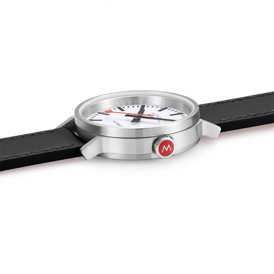 Mondaine Herrenuhr, Automatik, Edelstahl, 41 mm, Leder, Weiß - Bild 3