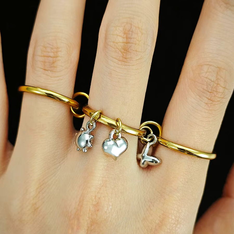 ZHOUYANG Ring Set, Edelstahl, Bicolor, Damen - Bild 5