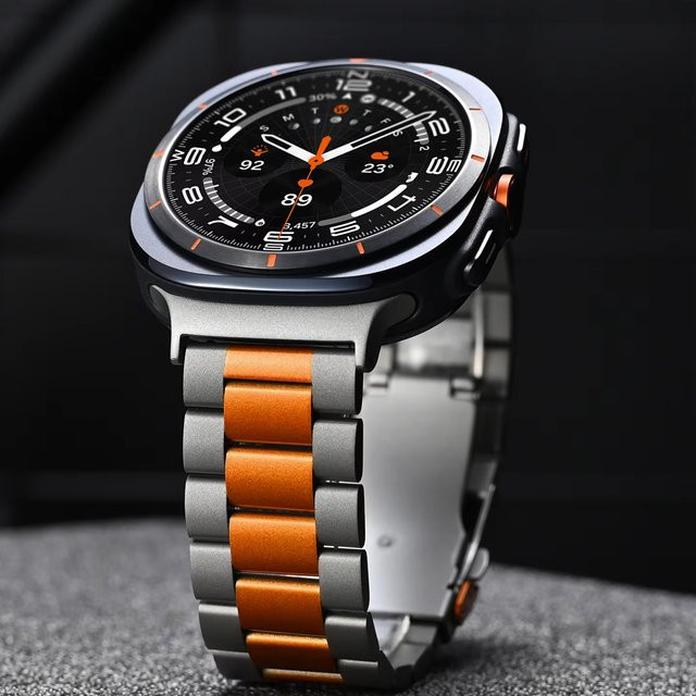 Uhrenarmband Edelstahl, Schwarz, Herren, für Samsung Galaxy Watch 8 Ultra 47 mm - Bild 1