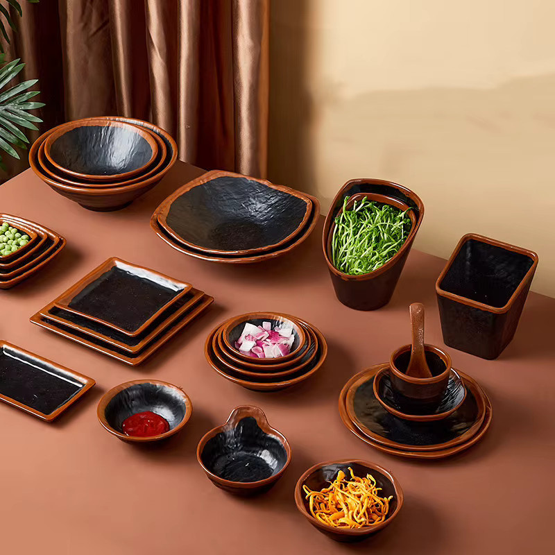 JINGDE CERAMICS Melamin-Essteller in Schwarz für die professionelle Gastronomie - Bild 2