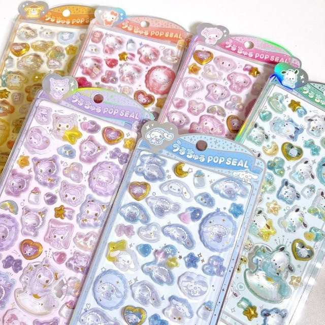 Sanrio HelloKitty My Melody Kuromi Cinnamoroll 3D PVC-Aufkleber, 6-teiliges Set - Bild 1