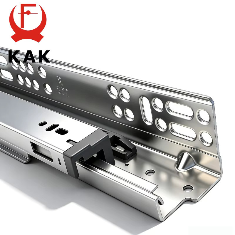 KAK Untergebaute Schubladenschienen mit Soft-Close-Funktion und Push-to-Open Mechanismus, 2 Stück/1 Paar, Silber, Tragkraft: 25 kg - Bild 4