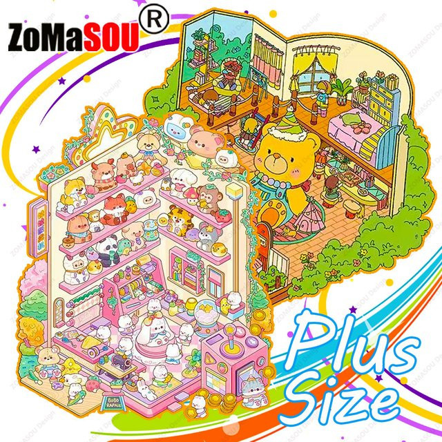 Cartoon Haus 2,5 D DIY Landschaft Puzzle, Bunt, Kunststoff - Bild 1