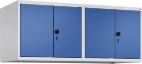 C+P Aufsatzschrank Classic PLUS mit 4 Abteilen, Wandmontage, Stahl, Lichtgrau/Enzianblau, B: 120 cm, H: 50 cm, T: 50 cm - Bild 1