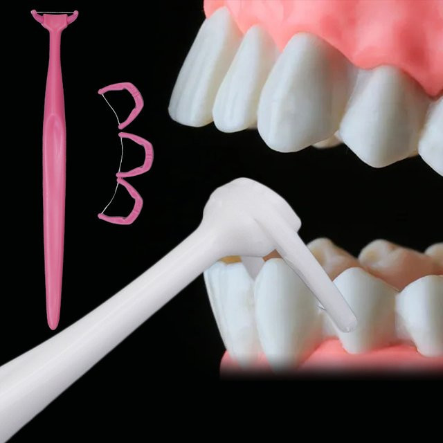 JIECARE Austauschbare Zahnseide-Sticks, 1 Halter, 20 Stück - Bild 1