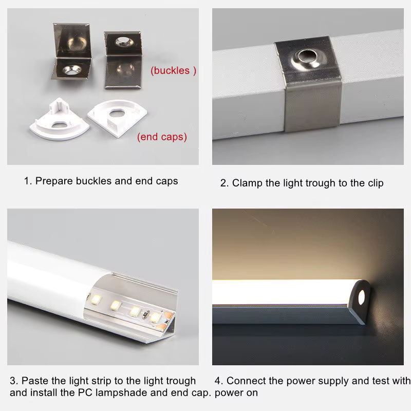 V-förmiges Aluminiumprofil für LED-Licht zur Decken- und Wanddekoration in Weiß - Bild 6