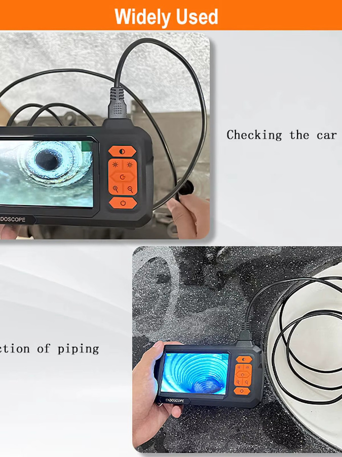 BUMBORN Industrie-Endoskop mit 4,3 Zoll IPS-Bildschirm, 1080P Auflösung, IP67 wasserdicht, starres Kabel und Dual-8-mm-Objektiv, Schwarz - Bild 4