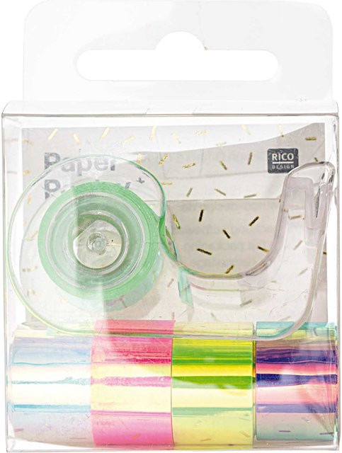 Rico Design Paper Poetry Mini-Mirror Rainbow Washi Tape Set in Multicolor, Breite: 12 mm, Länge: 1,8 m - Bild 1