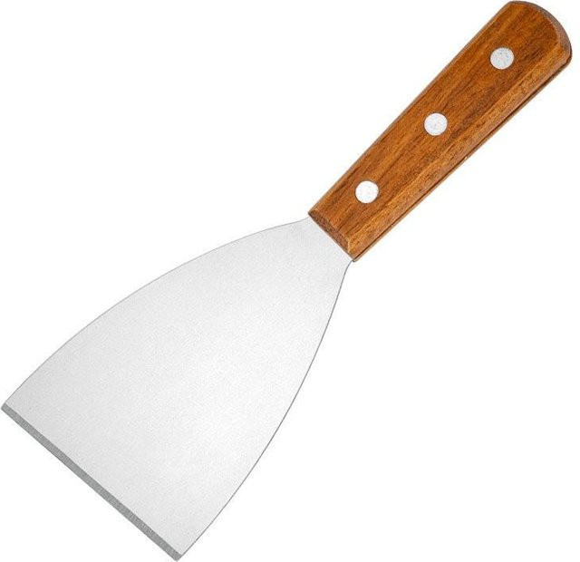 IFANYUO Schrägspatel aus Edelstahl mit Holzgriff in Silber für Steak, Burger, Pfannkuchen und Pizza - Bild 1