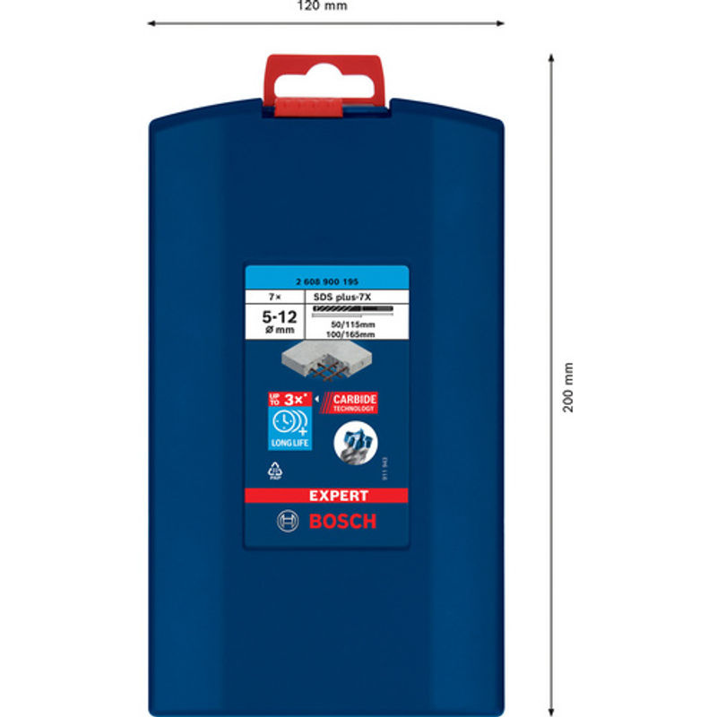Bosch Professional EXPERT SDS-plus-7X Hammerbohrer-Set, 7-teilig, blau - Bild 4