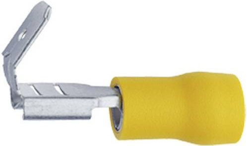 Klauke 750AZ Flachsteckhülse mit Abzweig, Gelb, Steckbreite: 6,3 mm, Steckdicke: 0,8 mm, 180 Grad, teilisoliert - Bild 1