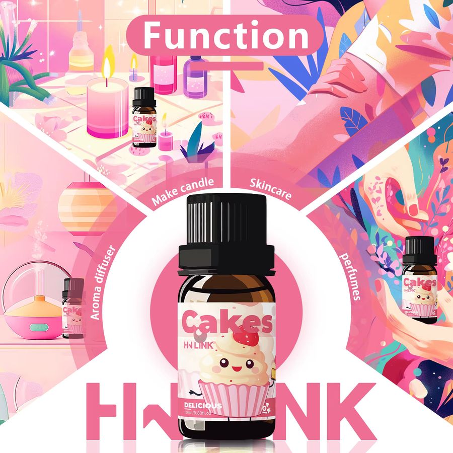 HWLINK Ätherisches Öl Kuchen 10 ml in Braunglas für Aromatherapie und DIY-Projekte - Bild 2