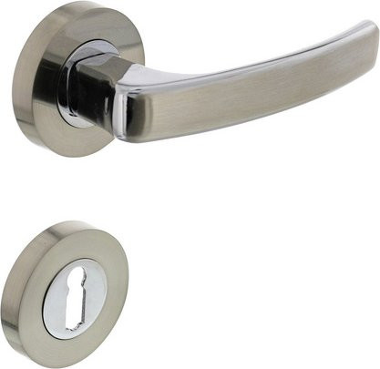 Intersteel Türdrücker Blok in Chrom, Rosetten Durchmesser: 52 mm, Tiefe: 10 mm, Farbe: Silber - Bild 1