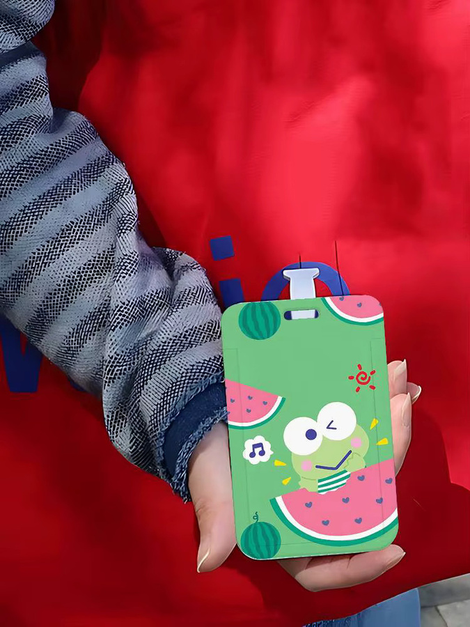 Kawaii K-Keroppi Ausweishalter mit Etui in Grün aus Kunststoff für Schule und Büro - Bild 4