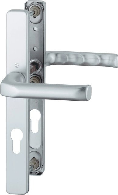 Hoppe Schmalschild-Türgriff-Garnitur London in Aluminium Natur und Edelstahl Silber/Beige - Bild 1