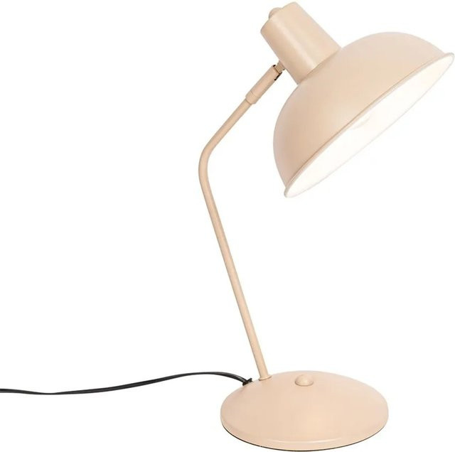 QAZQA Retro Tischlampe Milou in Beige aus Stahl, dimmbar, E14, Höhe: 40,0 cm, Breite: 19,5 cm, Tiefe: 25,5 cm - Bild 1