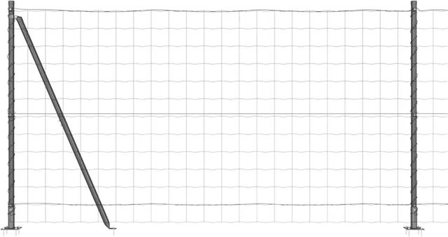 vidaXL Zaun mit Pfosten aus Stahl in Grau, Höhe: 120 cm, Länge: 10 m - Bild 1