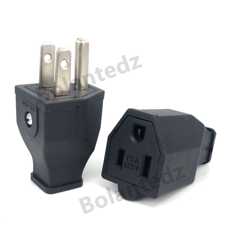 Bolantedz US-Steckdose und Stecker Set Nema L5-15P L5-15R Schwarz 125 V 15 A - Bild 2