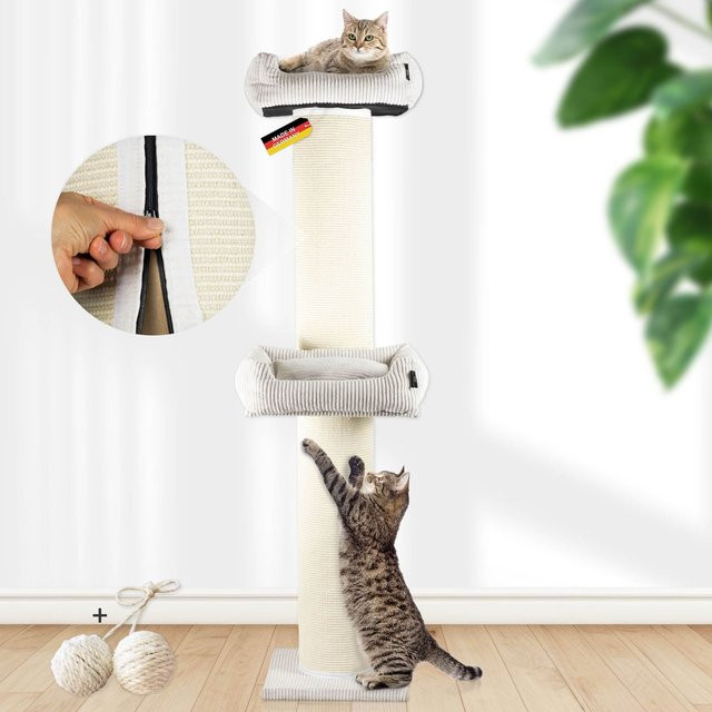 Lycce Kratzbaum FRIEDA XXL Kratztonne mit austauschbaren Sisalmatten und waschbarem Cord-Bezug - Bild 1