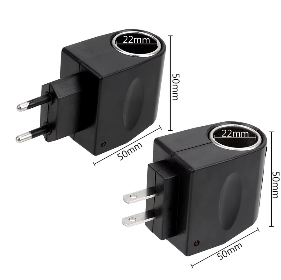 Auto Zubehör Adapter AC 220 V zu DC 12 V mit EU Stecker und Zigarettenanzünder in Schwarz - Bild 4