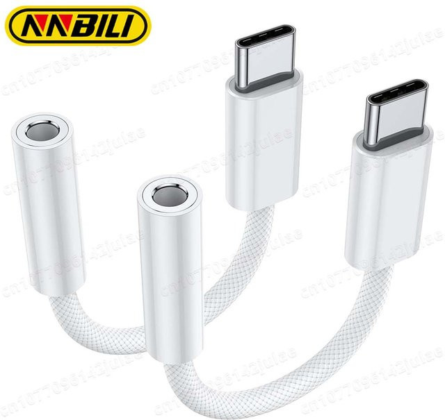 Nnbili USB-C auf 3,5 mm Klinke Audio Adapter in Weiß für iPhone 15 Pro Max Plus, iPad Pro und MacBook - Bild 1