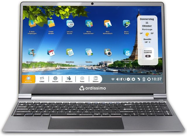 Ordissimo Sarah Notebook in Grau Metallic mit 15,6 Zoll Full HD Display, Intel Prozessor, 4 GB RAM und 128 GB SSD - Bild 1