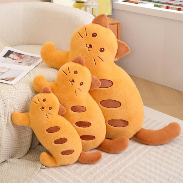 Bai Fen Bai Toys Katze Plüschtier in Brotform, gelb, 43cm, ab 14 Jahre - Bild 1