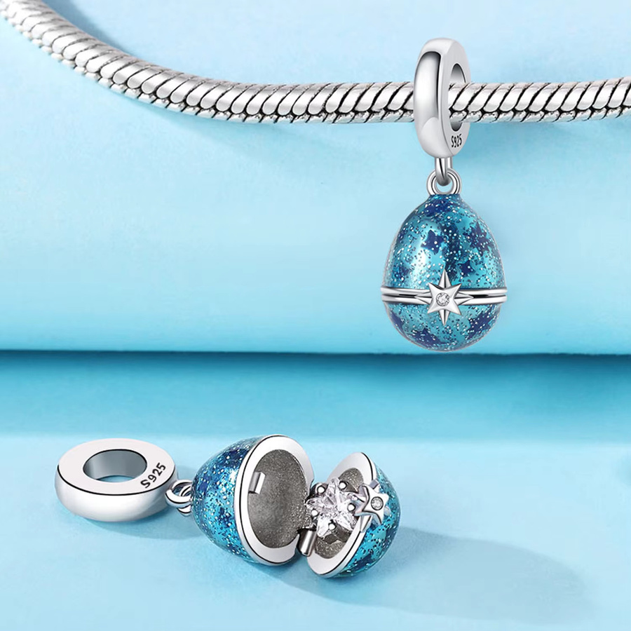 Anhänger 925 Silber, Blauer Stern, Perle, Damen - Bild 2