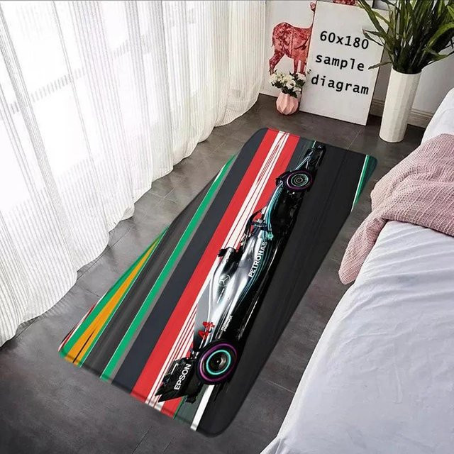 Karpetti Teppich F1 Rennfahrer 33 Design, rutschfester und waschbarer Bodenmatten für Wohnzimmer, Balkon oder Eingangsbereich, B/T: 120 x 80 cm - Bild 1