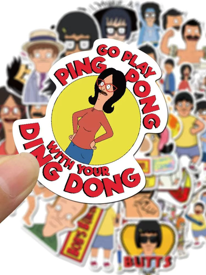 100 Stück Bobs Burgers Aufkleber, bunte Cartoon Animation Sticker für Laptop, Kühlschrank und Gepäck - Bild 5